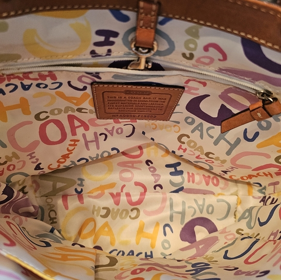 Coach• Hampton Pastel Reverseable Tote with British Tan Leather - Picture 11 of 13